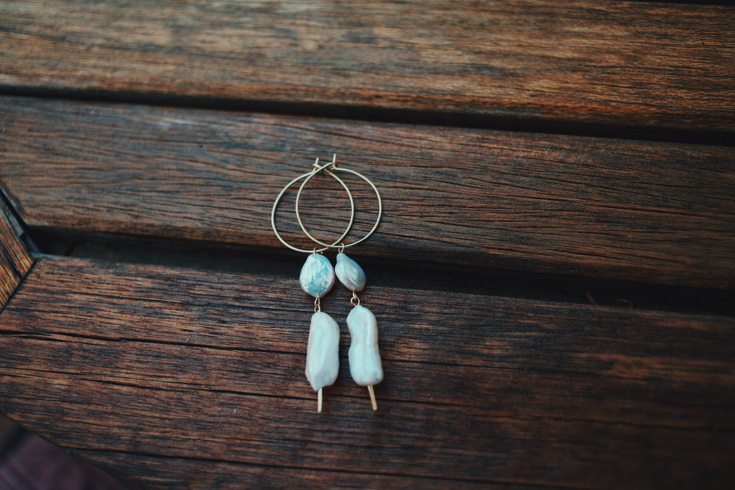 large pearl drop hoops