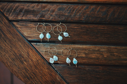 Moon pearl hoop